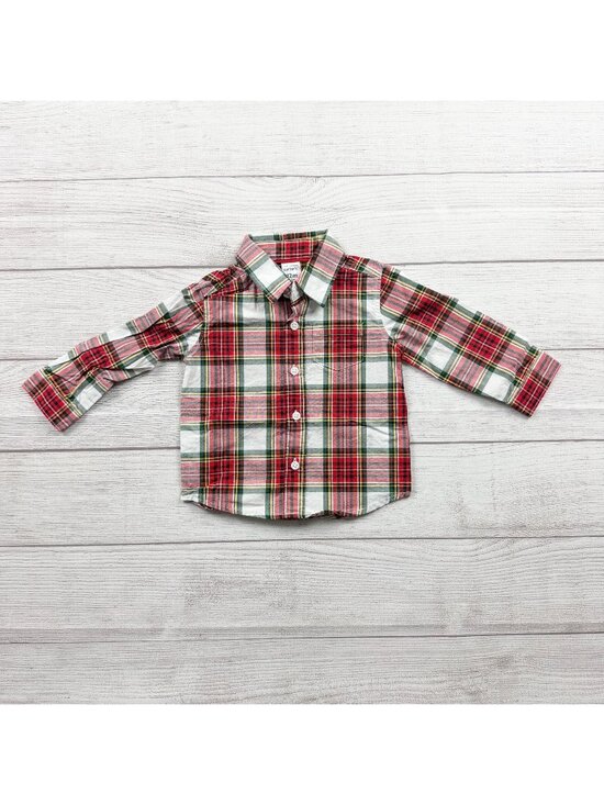 Carter's Other - Carter's Red Green Plaid Button Up Shirt Long Sleeve Cotton 9-12 Months